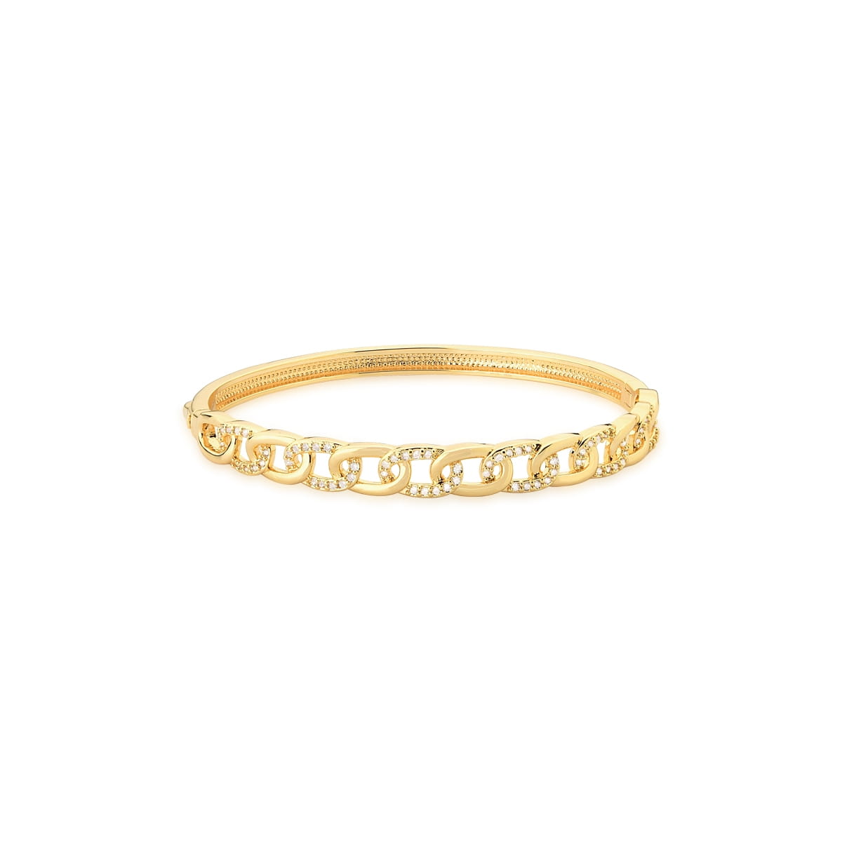 Bracelete com Elos Gourmet e Zircônias OURO - Pétala Jóias