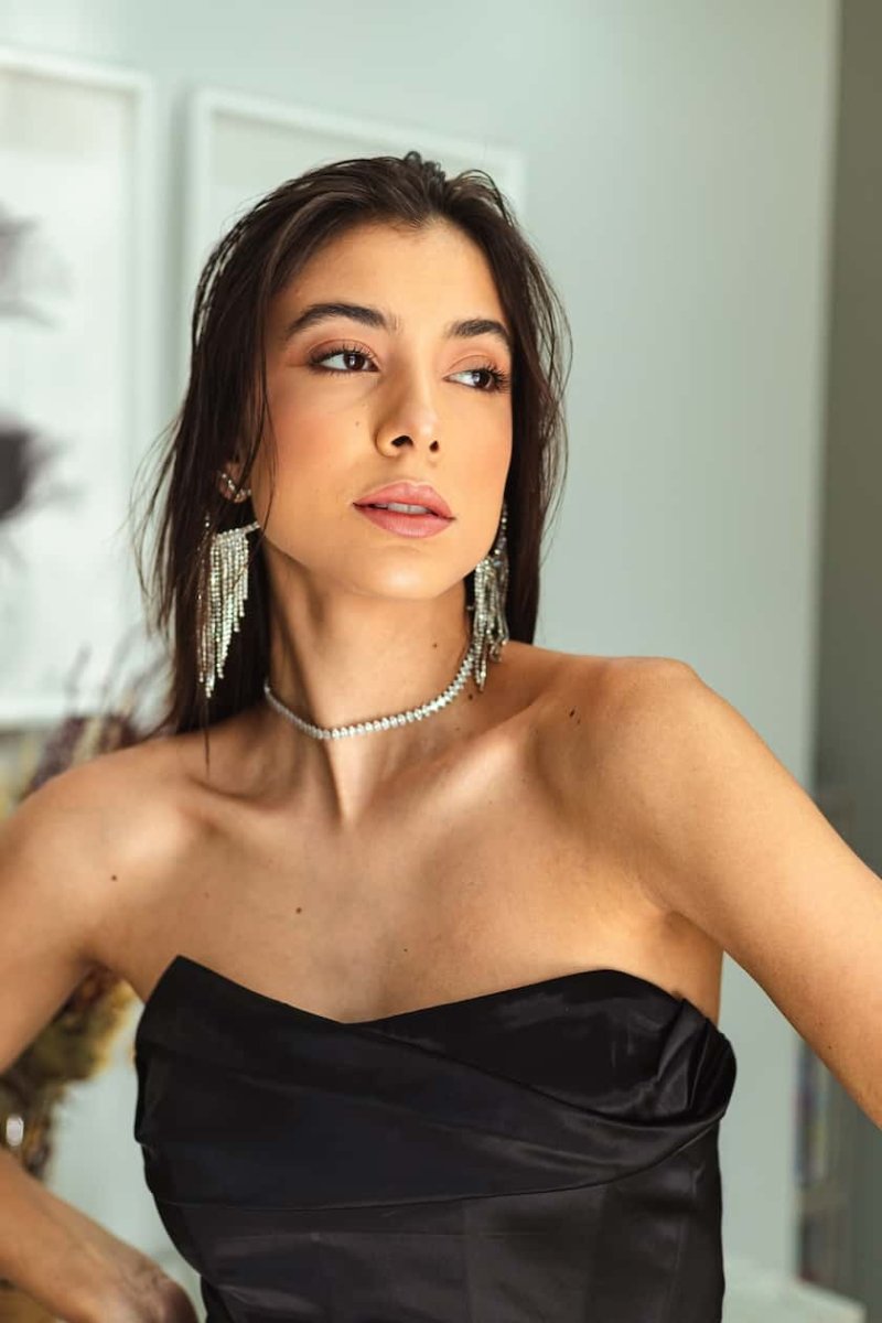 Brinco strass coração - Pétala Jóias