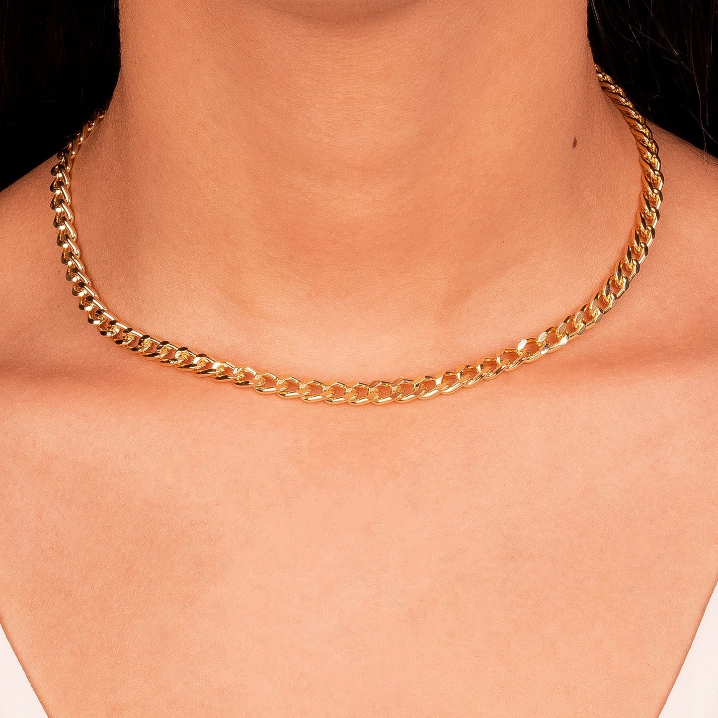 Colar Corrente ELOS GROUMET Lisa - Ouro - Pétala Jóias