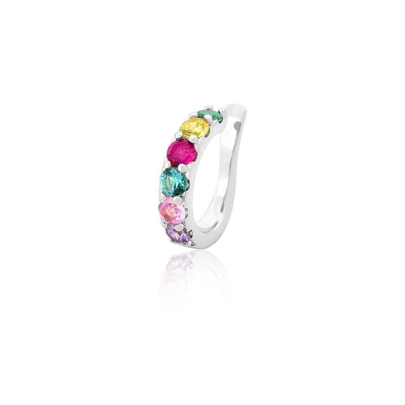 PIERCING OURO 6 PEDRAS COLORIDAS - Pétala Jóias