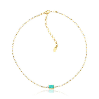 Colar choker zirconias coloridas