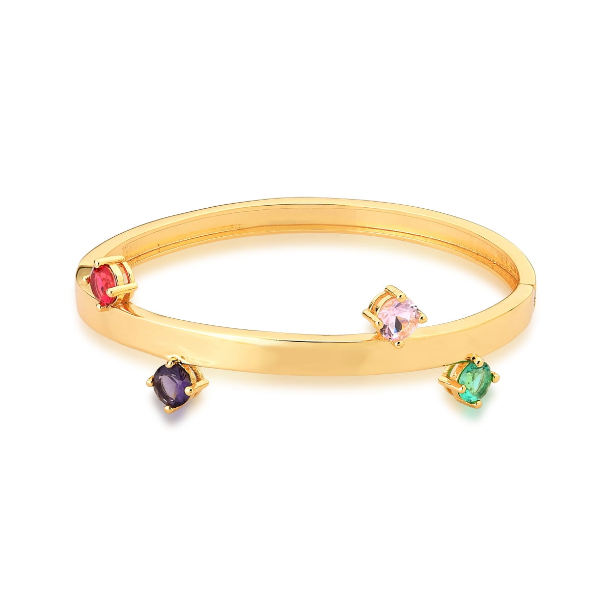 Bracelete com Zircônias Redondas Coloridas OURO - Pétala Jóias