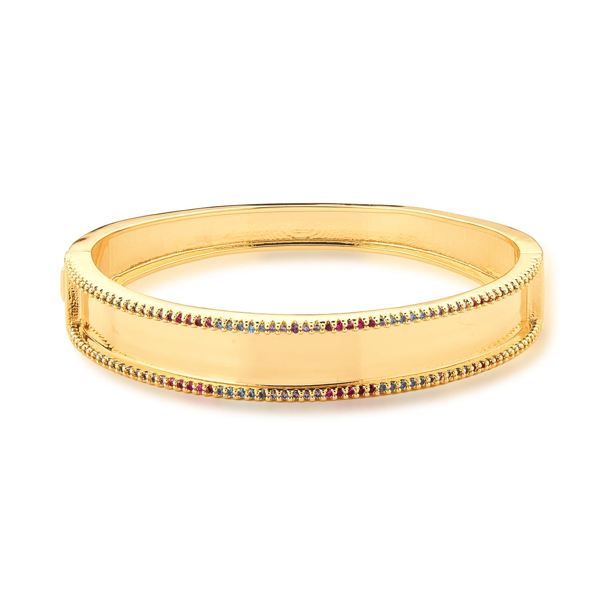 Bracelete Duas Fileiras com Zircônias Coloridas OURO - Pétala Jóias