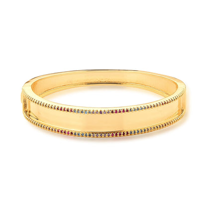 Bracelete Duas Fileiras com Zircônias Coloridas OURO - Pétala Jóias