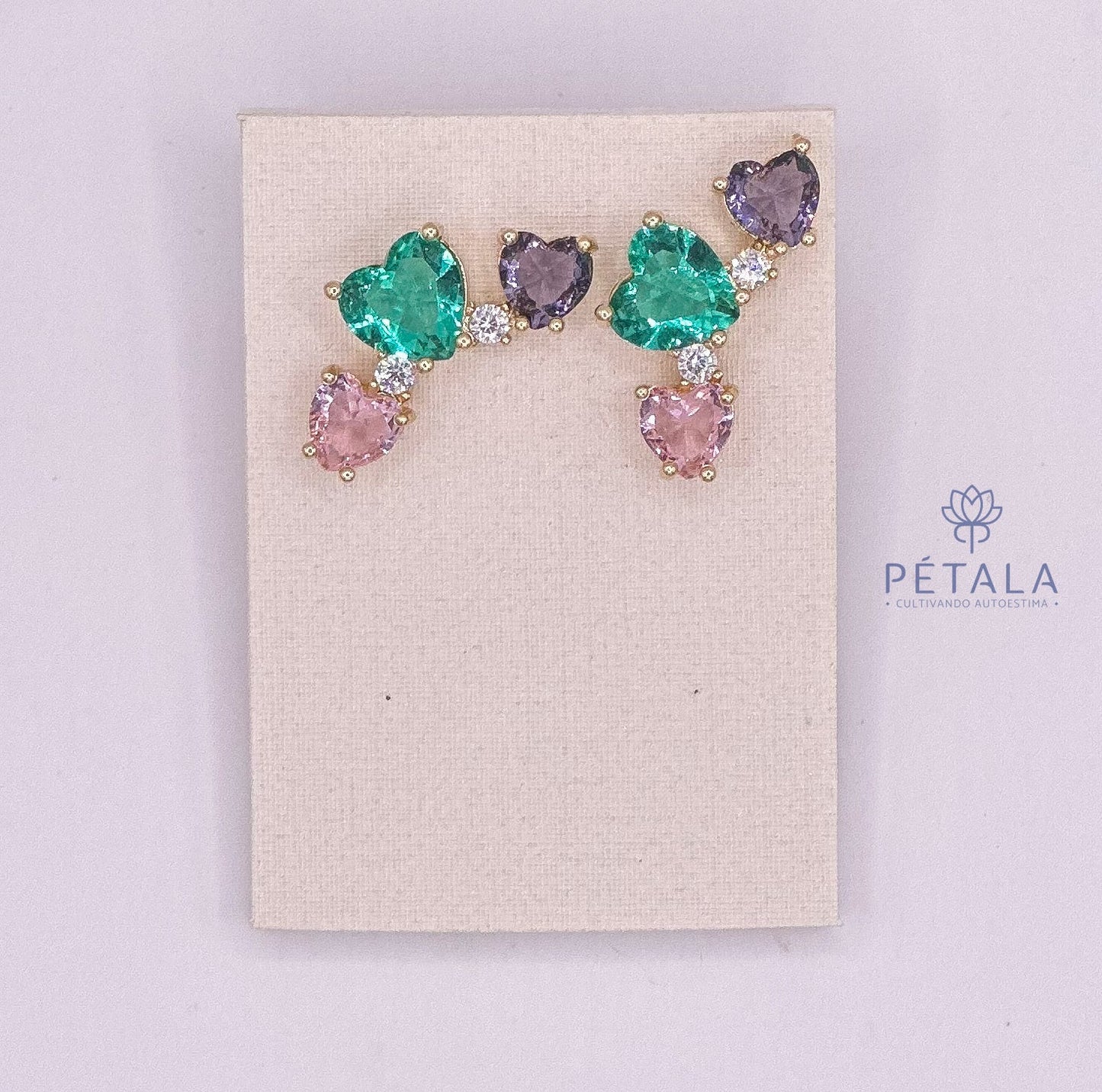 Brinco coracao - Pétala Jóias