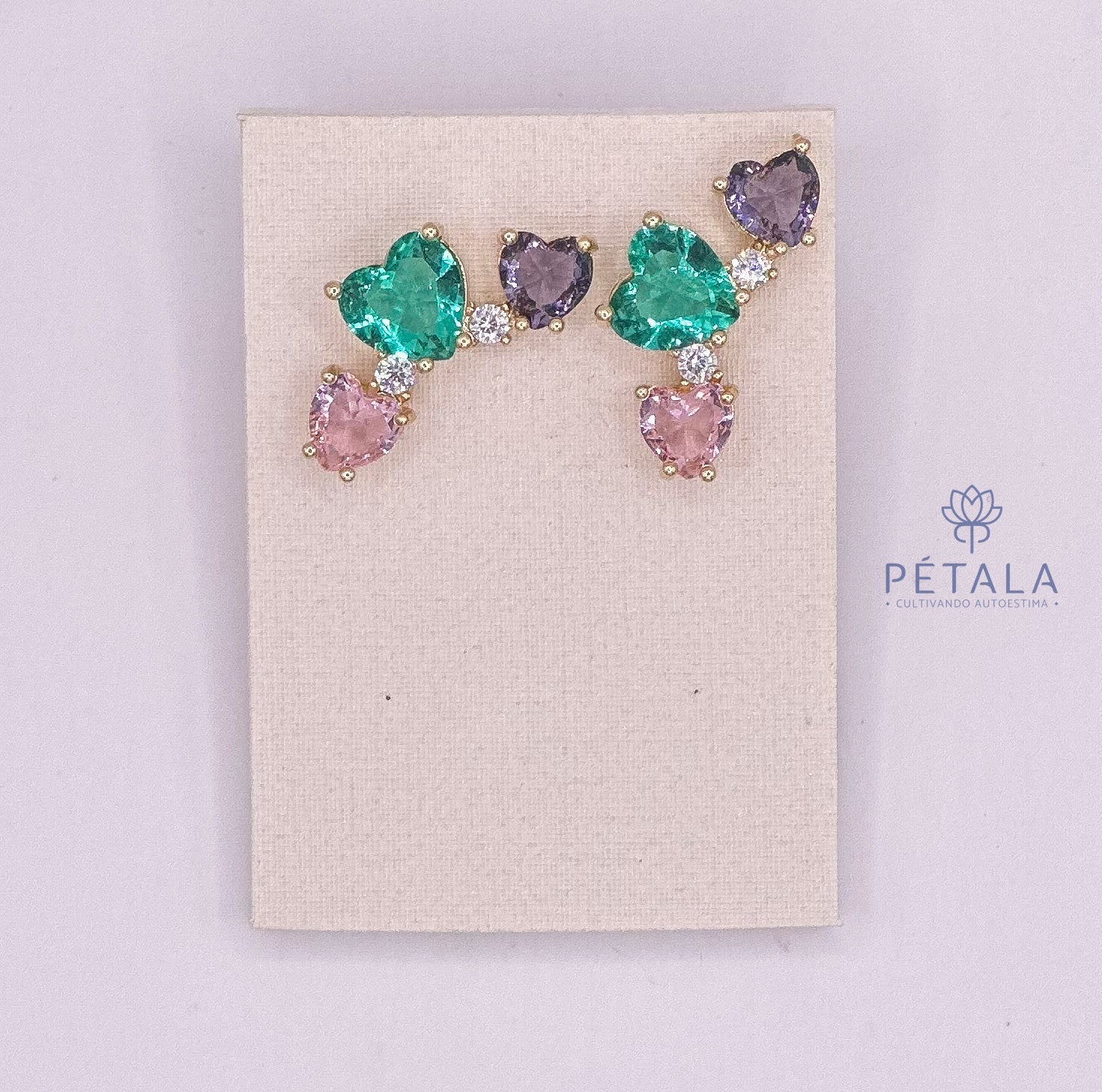Brinco coracao - Pétala Jóias