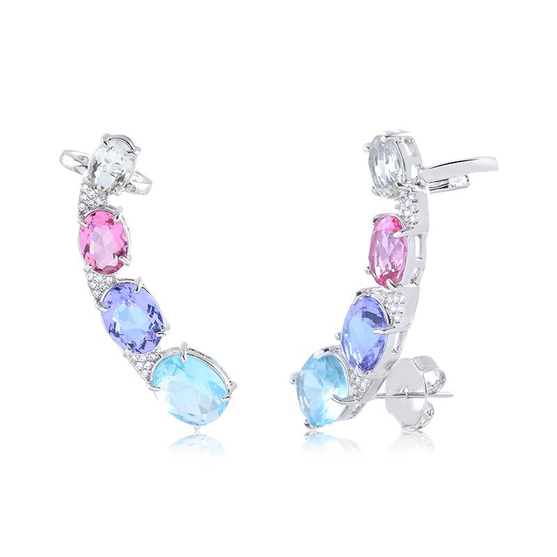 brinco ear cuff colorido - Pétala Jóias