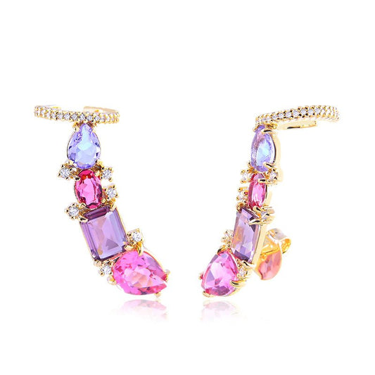 Brinco Ear Cuff colorido - Pétala Jóias