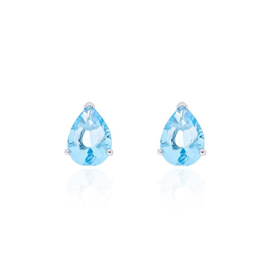brinco gota azul prata 925 - Pétala Jóias