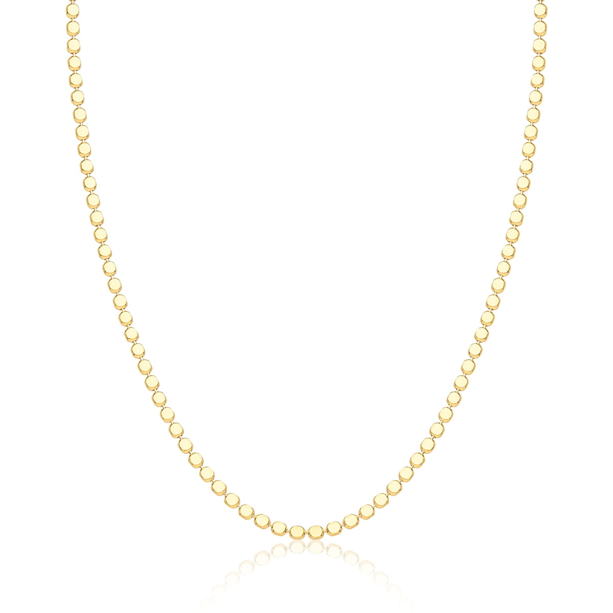 Choker Malha Bolinhas Achatadas Banho Ouro - Pétala Jóias