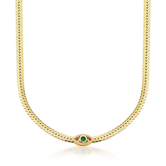 choker olho grego banhada a ouro - Pétala Jóias