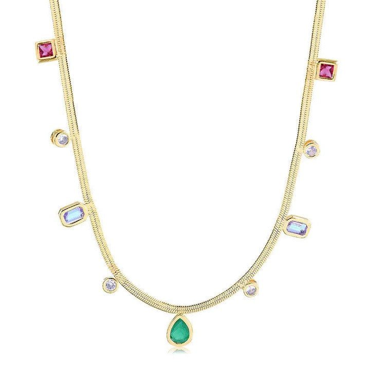 Colar choker pedras coloridas - Pétala Jóias