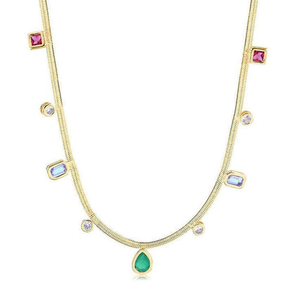 Colar choker pedras coloridas - Pétala Jóias