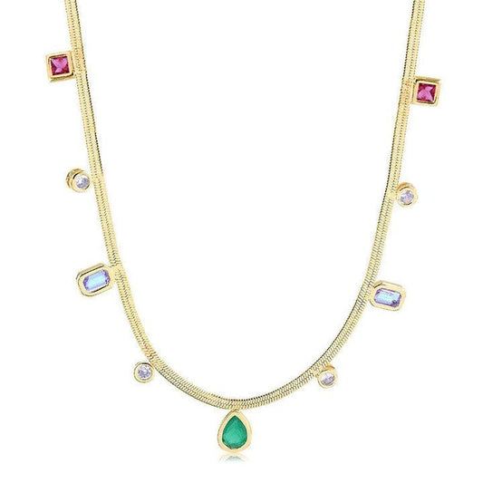 Colar choker pedras coloridas - Pétala Jóias