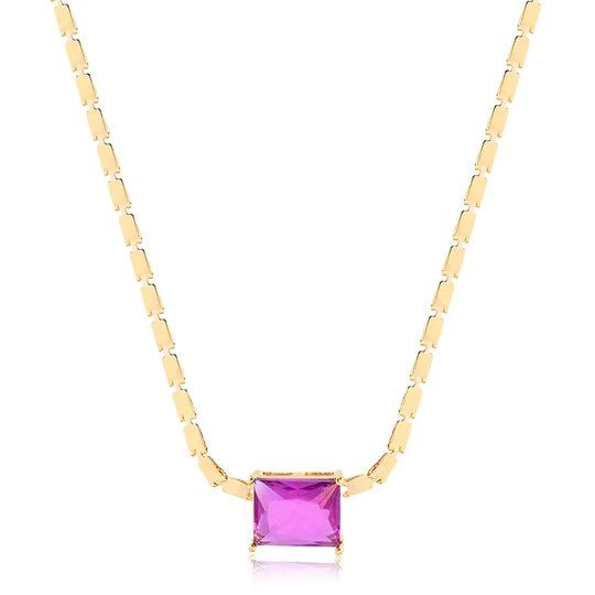 Colar choker turmalina rosa - Pétala Jóias
