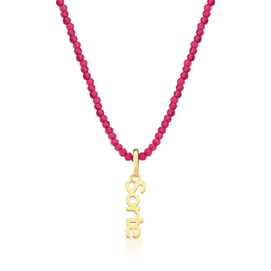 Colar rosa cristais- Pétala Jóias
