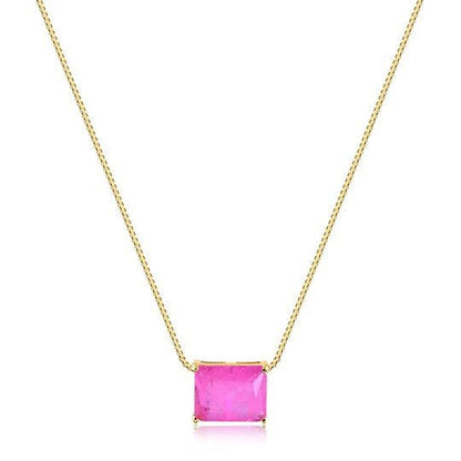colar com pedra rosa fusion - Pétala Jóias