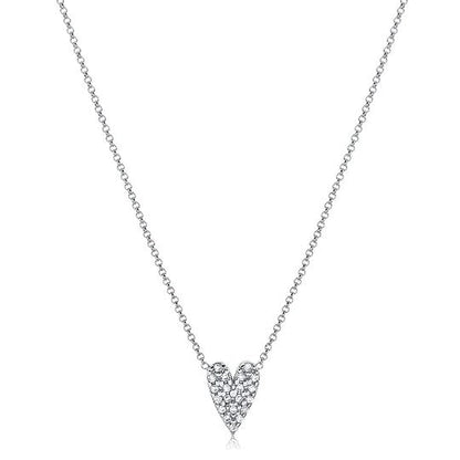 Colar Coracao cravejado zirconias cristal - Pétala Jóias
