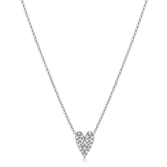 Colar Coracao cravejado zirconias cristal - Pétala Jóias