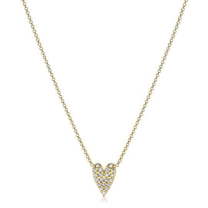 Colar Coracao cravejado zirconias cristal - Pétala Jóias