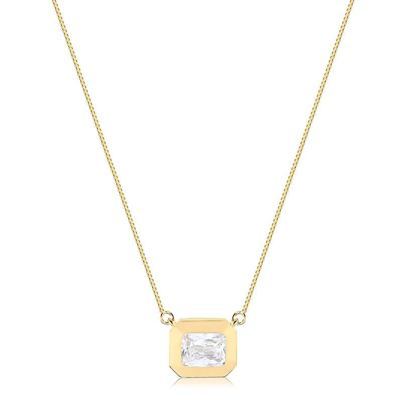 colar feminino banhado a ouro 18k com cristal - Pétala Jóias