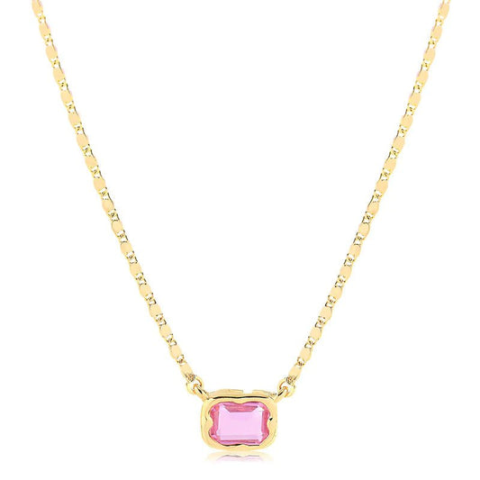 colar rosa banhado a ouro - Pétala Jóias