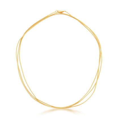 Cordão e Pulseira Maleável em Malha banho ouro - Pétala Jóias