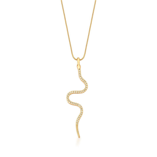 Corrente com Pingente de Cobra OURO - Pétala Jóias