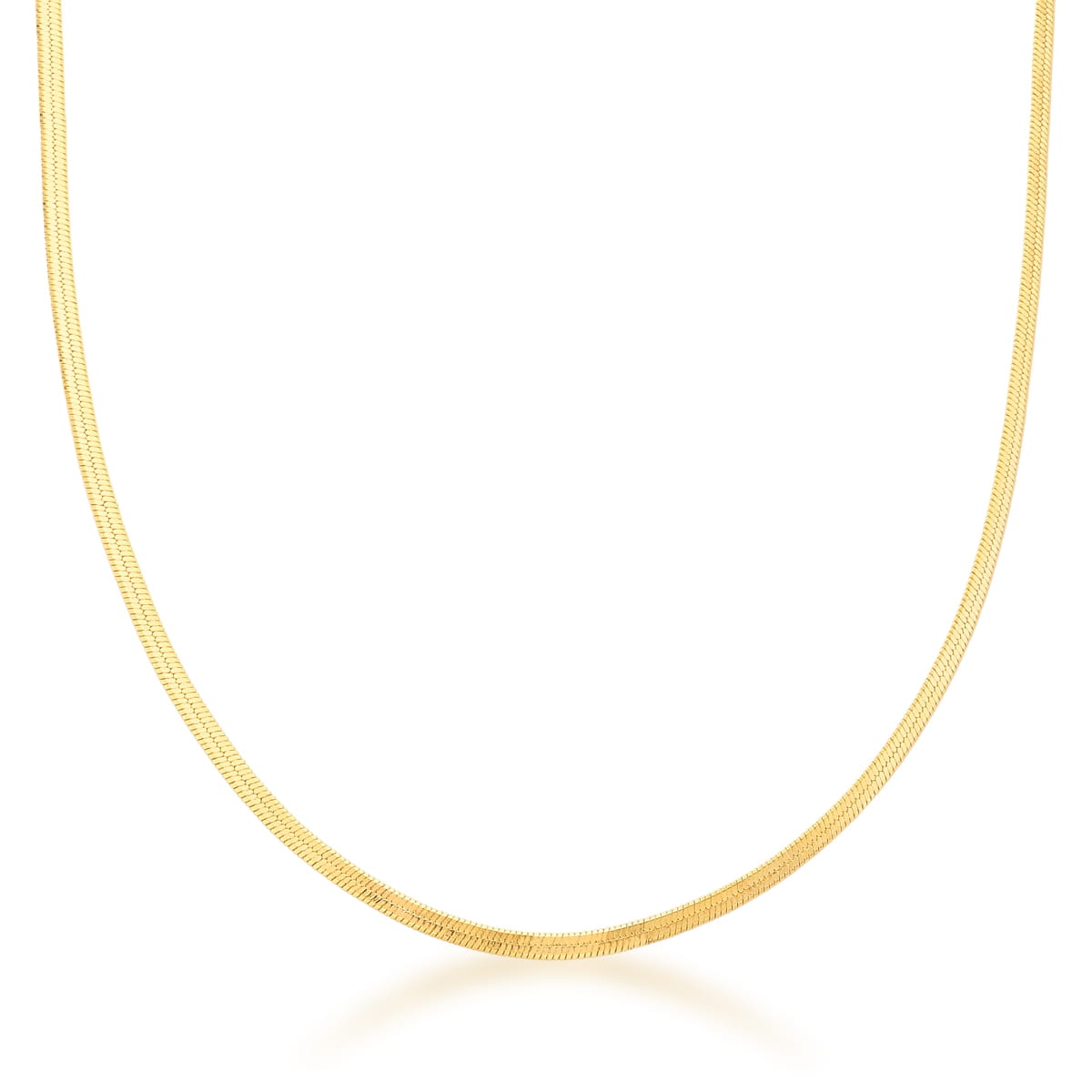 CORRENTE EM MALHA LAMINADA LISA FINA - 40 CM - Pétala Jóias
