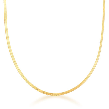 CORRENTE EM MALHA LAMINADA LISA FINA - 40 CM - Pétala Jóias