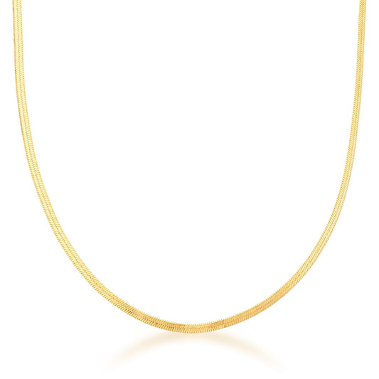 CORRENTE EM MALHA LAMINADA LISA FINA - 45 CM - Pétala Jóias