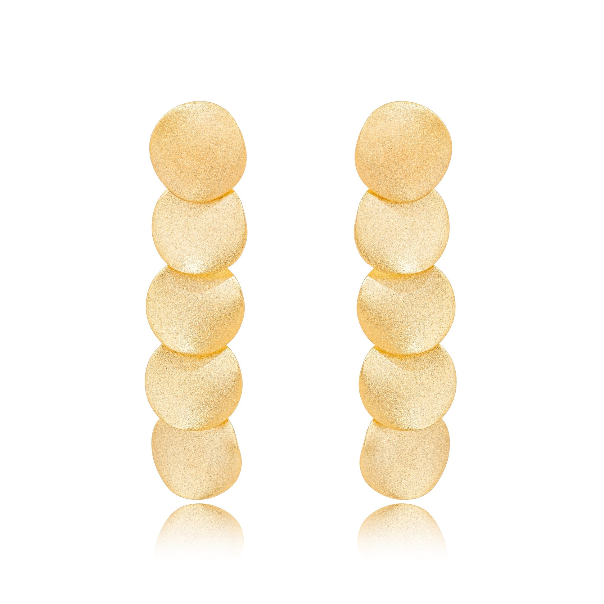 G- Brinco LONGO Chapas Fosca OURO - Pétala Jóias