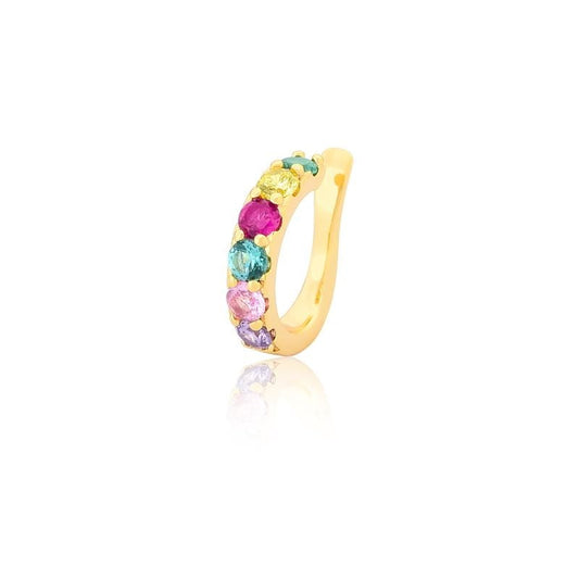 PIERCING OURO 6 PEDRAS COLORIDAS - Pétala Jóias